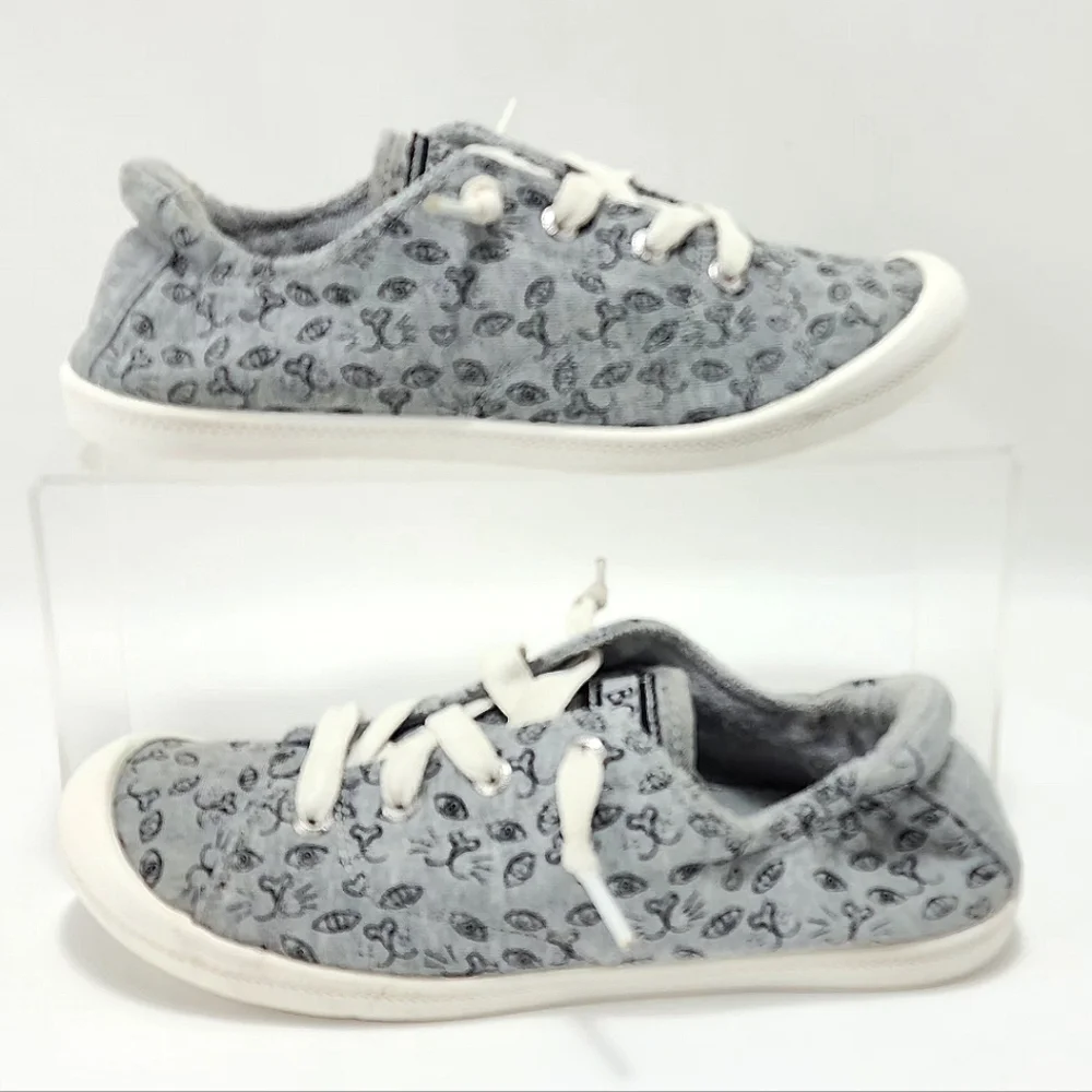 BOBS BY SKETCHERS - Slip-on sneakers, cats, gray/black, size 7.5 - Picture 3 of 10